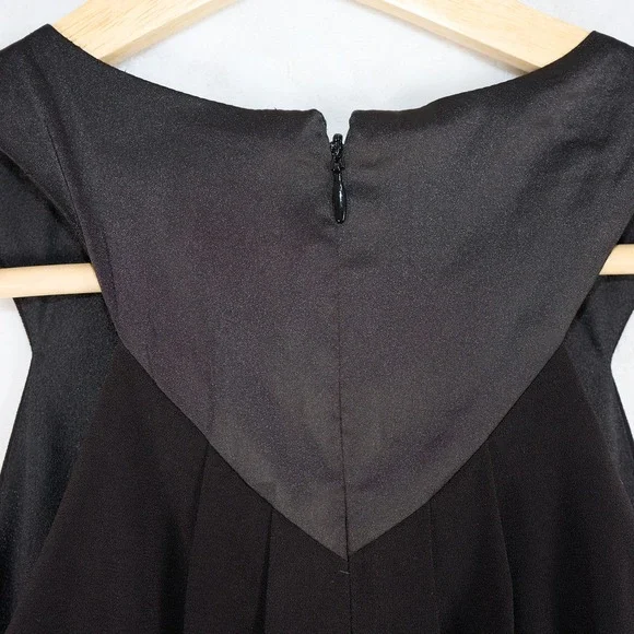 Halston Womens Black Halter Satin Trim Mini Cocktail Dress Front Key Hole Size 8 - Picture 10 of 13